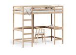 Vidaxl Letto A Soppalco Con Scrivania 90X200 Cm In Legno Di Pino Massiccio