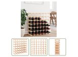 The Living Store Portabottiglie Per 42 Bottiglie 68,5X23X68,5 Cm In Legno Di Pino Massiccio