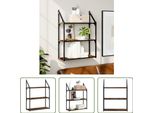 The Living Store Mensola A Muro 3 Scomparti Rovere Fumé 60X21X78,5 Cm Materiale In Legno