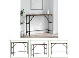 The Living Store Tavolo Consolle In Rovere Fumé 100X32X75 Cm Materiale In Legno