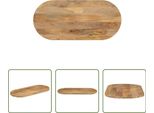 The Living Store Piano D'appoggio 120X50X3,8 Cm Ovale In Legno Massiccio Di Mango