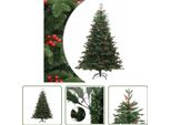 The Living Store Albero Di Natale Artificiale Pieghevole Con Pigne E Bacche 240 Cm