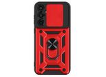 Mayaxess, Custodia Protettiva Per Samsung Galaxy A35, Cover Fotocamera Con Supporto Ad Anello, Rosso