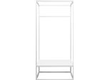 Natural Goods Berlin Armadio A Giorno Quader - Appendiabiti In Metallo Nero - Armadio Profondo 40 Cm 160 X 80 Cm - Appendiabiti Con Ripiano E Ganci - Appendiabiti Con Scarpiera, Bianco