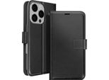 Mayaxess, Custodia A Portafoglio Apple Iphone 16 Pro Funzione Stand Con Cinturino, Nero