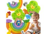 Viga Puzzle Arcobaleno In Legno Blocchi Creativi Montessori