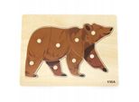 Viga Puzzle Montessoriano In Legno Orsacchiotto Con Tessere