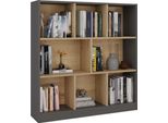 Libreria, Antracite / Rovere Artigianale, 100 X 104 X 24 Cm