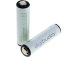 Digibuddy Batteria Ricaricabile 18650 Li-Ion - Confezione Da 2 Pezzi