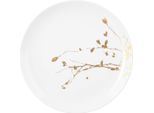 Piatto Da Portata - Bianco - Giallo Oro - Ø 28 Cm - Porcellana - Motivo Floreale