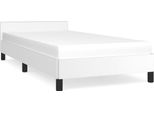 Vidaxl Struttura Letto Con Testiera Senza Materasso Bianco 90X190 Cm
