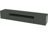 Dmora Mobile Porta Tv Amore 40X200X37H Cm Nero Antracite, Apertura Battente E A Ribalta 4 Vani Italy