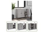 The Living Store Madia Grey Sonoma 100X33X75 Cm Materiale Legno