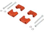 Set: Morsetti Manubrio Cnc, Aspetto Originale, Anodizzato Arancione - Per Simson S50, S51, S70, S53, S83 Enduro