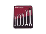 Kraftwerk Kra 3403-51 Set Di Chiavi Combinate A Cricchetto Clickraft, 6 Pezzi, 8-19 Mm