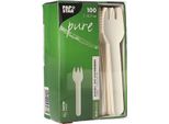 Papstar 88239 Papstar Forchettine Di Carta Per Dolci "Pure"", Lunghezza: 127 Mm, Bianco"