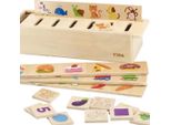 Viga Gioco Didattico In Legno Per La Classe Animali, Frutta, Verdura