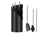 Set Caminetto Fiqops Set Stufa Set Caminetto Nero 4 Pezzi