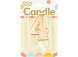 Candela Numero "4"", Contorno Oro PF-SCZK4"