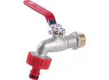 Valvola Per Rubinetto Da Giardino Da 3/4" Maniglia Rossa Attacco Hozelock"