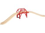 Ponte Ferroviario Brio Con Rampe 63369900 - Ponte Curvo Con Due Binari Di Legno Ascendenti