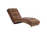 Chaise Longue Marrone In Pelle Scamosciata