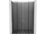 Mexen Velar Duo Porta Doccia Scorrevole 150 Cm, Grafite, Cromo - 871-150-000-42-01