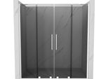 Mexen Velar Duo Porta Doccia Scorrevole 200 Cm, Grafite, Bianco - 871-200-000-42-20