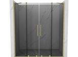 Mexen Velar Duo Porte Doccia Scorrevoli 200 Cm, Grafite, Oro Spazzolato - 871-200-000-42-55