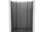 Mexen Velar Duo Porta Doccia Scorrevole 150 Cm, Grafite, Oro Rosa - 871-150-000-42-60