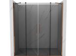 Mexen Velar Duo Porta Doccia Scorrevole 170 Cm, Grafite, Oro Rosa - 871-170-000-42-60