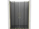 Mexen Velar Duo Porta Doccia Scorrevole 150 Cm, Grafite, Oro - 871-150-000-42-50