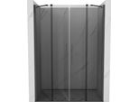 Mexen Velar Duo Porta Doccia Scorrevole 160 Cm, Grafite, Grigio Canna Di Fucile Spazzolato - 871-160-000-42-66
