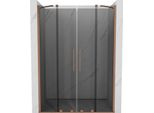 Mexen Velar Duo Porte Doccia Scorrevoli 150 Cm, Grafite, Rame Spazzolato - 871-150-000-42-65