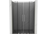 Mexen Velar Duo Porta Doccia Scorrevole 150 Cm, Grafite, Nichel Spazzolato - 871-150-000-42-97