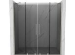 Mexen Velar Duo Porta Doccia Scorrevole 180 Cm, Grafite, Nichel Spazzolato - 871-180-000-42-97