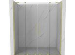 Mexen Velar L Duo Porte Doccia Scorrevoli 200 Cm, Trasparente, Oro Spazzolato - 871-200-003-02-55