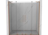 Mexen Velar L Duo Porta Doccia Scorrevole 170 Cm, Trasparente, Rame Spazzolato - 871-170-003-02-65