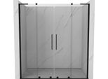 Mexen Velar L Duo Porta Doccia Scorrevole 200 Cm, Trasparente, Nero - 871-200-003-02-70