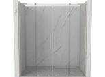 Mexen Velar L Duo Porta Doccia Scorrevole 170 Cm, Trasparente, Nichel Spazzolato - 871-170-003-02-97