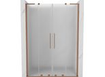 Mexen Velar L Duo Porta Doccia Scorrevole 140 Cm, Smerigliato, Rame Spazzolato - 871-140-003-32-65