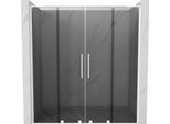 Mexen Velar L Duo Porte Doccia Scorrevoli 200 Cm, Grafite, Bianco - 871-200-003-42-20