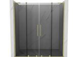 Mexen Velar L Duo Porte Doccia Scorrevoli 170 Cm, Grafite, Oro Spazzolato - 871-170-003-42-55