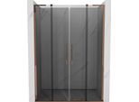 Mexen Velar L Duo Porte Doccia Scorrevoli 140 Cm, Grafite, Oro Rosa - 871-140-003-42-60