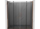 Mexen Velar L Duo Porta Doccia Scorrevole 170 Cm, Grafite, Oro Rosa - 871-170-003-42-60