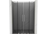 Mexen Velar L Duo Porte Doccia Scorrevoli 150 Cm, Grafite, Nichel Spazzolato - 871-150-003-42-97