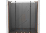 Mexen Velar L Duo Porte Doccia Scorrevoli 200 Cm, Grafite, Rame Spazzolato - 871-200-003-42-65