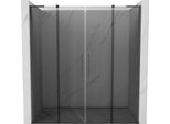 Mexen Velar L Duo Porte Doccia Scorrevoli 200 Cm, Grafite, Grigio Canna Di Fucile Spazzolato - 871-200-003-42-66