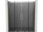 Mexen Velar L Duo Porte Doccia Scorrevoli 170 Cm, Grafite, Nichel Spazzolato - 871-170-003-42-97