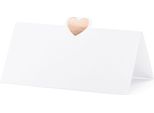 Segnaposto A Cuore 10X5Cm Vuoto 10 Pezzi Bianco/Oro Rosa